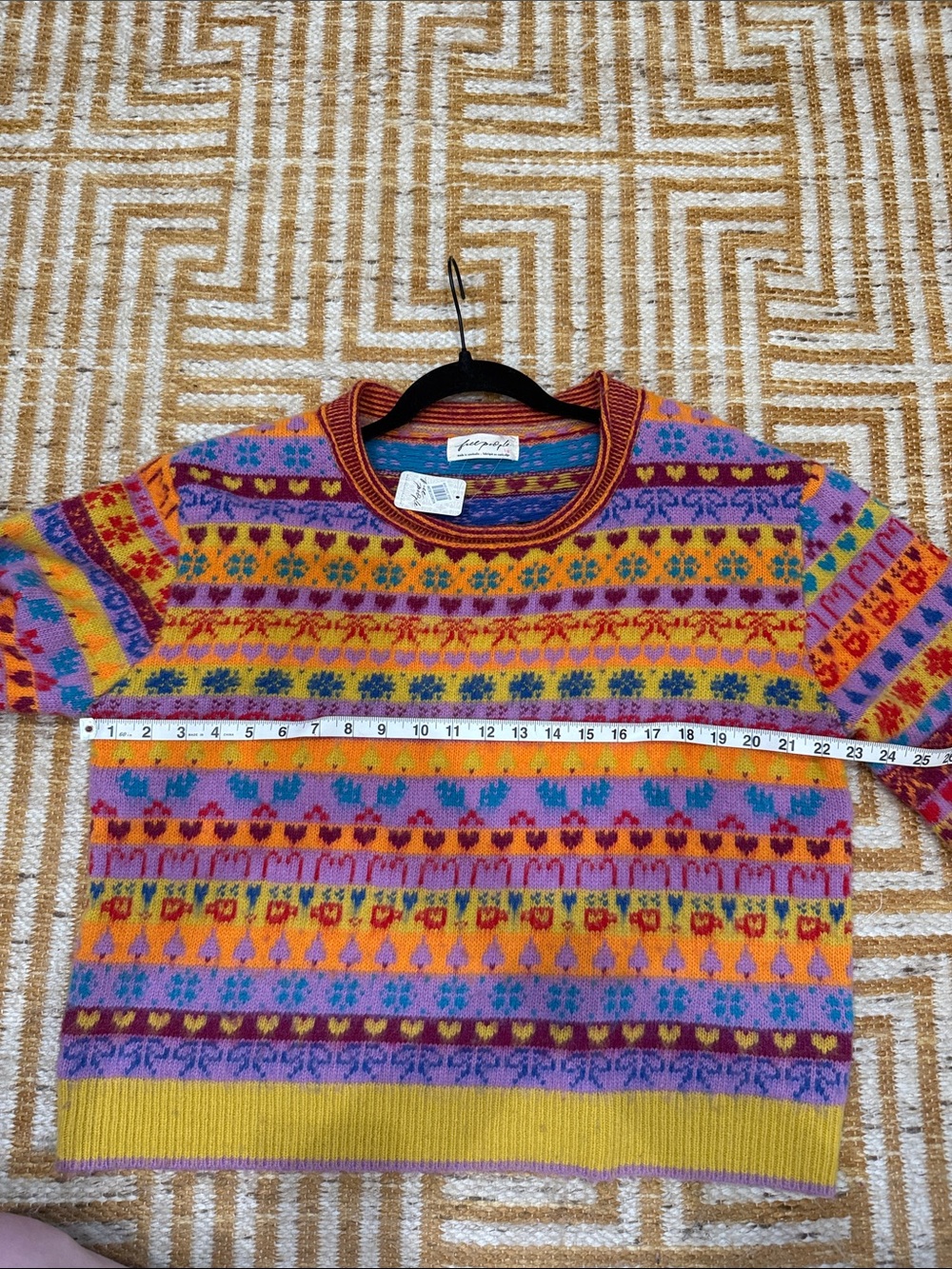 NWT Free Prople Favorite Things Mixed Print Wool Blend Sweater - Picture 13 of 13